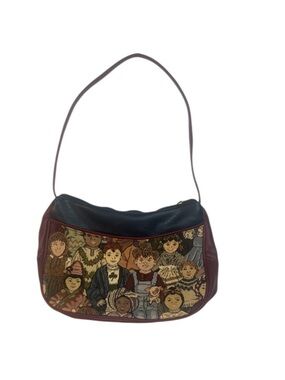 Vintage Children of the World Multicultural Tapestry Shoulder Bag Folk Art